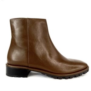 Stuart Weitzman Maelie Ankle Boots Leather Coffee Brown Women's Size 6.5